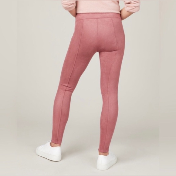 NWT Spanx Faux Suede Leggings Pink Size Medium - Picture 5 of 5